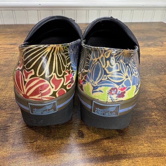 Dansko Size EU 38 Clogs Shoes Vegan Volley Floral Patchwork Boho Indie READ - Picture 12 of 14